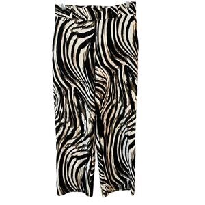 Joseph Ribkoff Women's Zebra Print Pants Size 6 Classic Straight Leg